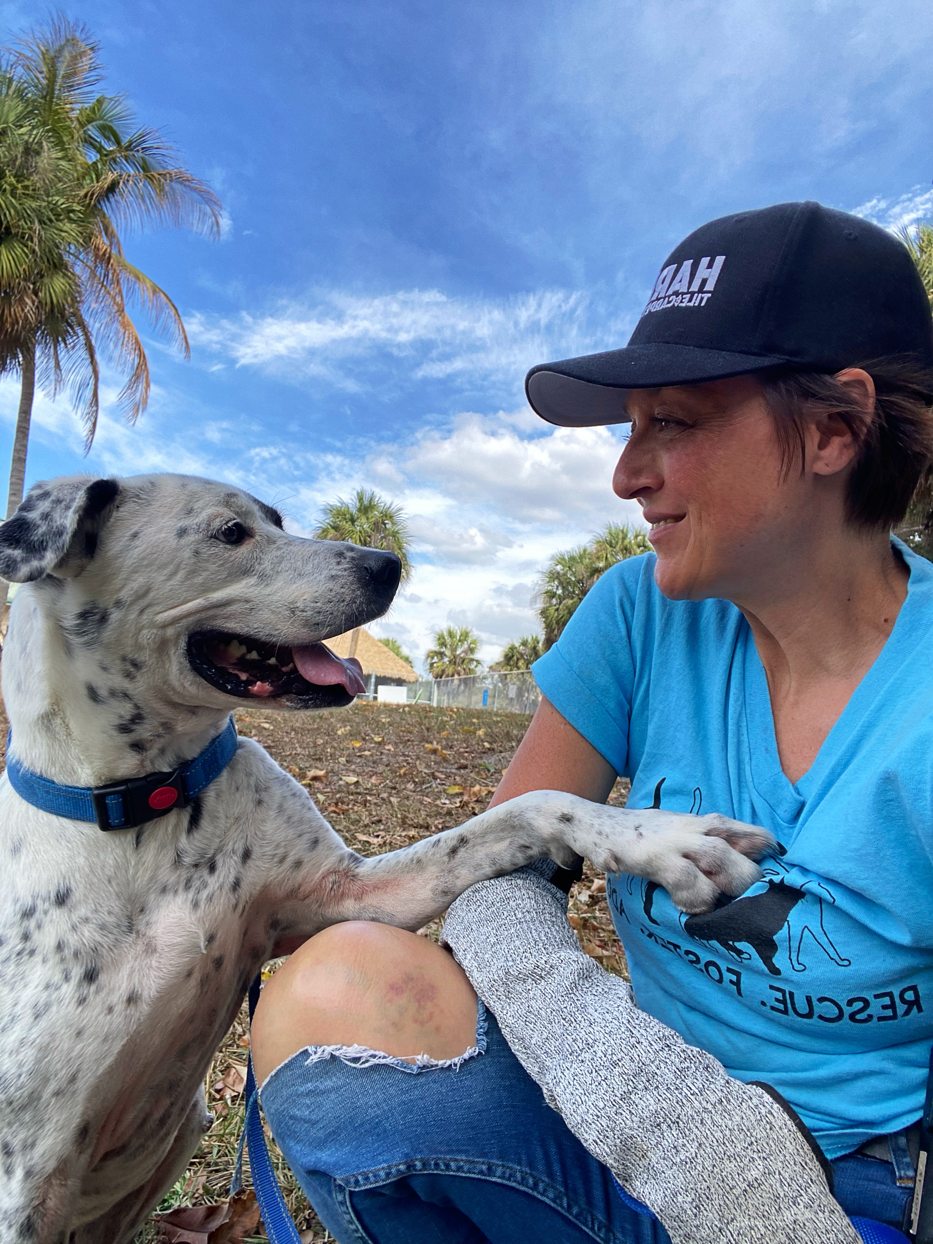 Jennifer with rescue dog
